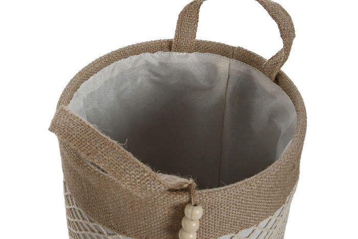 DKD Home Decor Cesta Natural Crema 30 x 34 x 30 cm Set de 3 (2 Unidades)