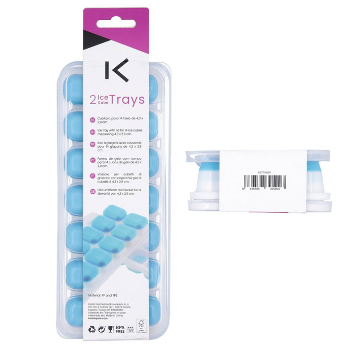 Koala Set de 2 Cubiteras de Silicona y Polipropileno Blanco
