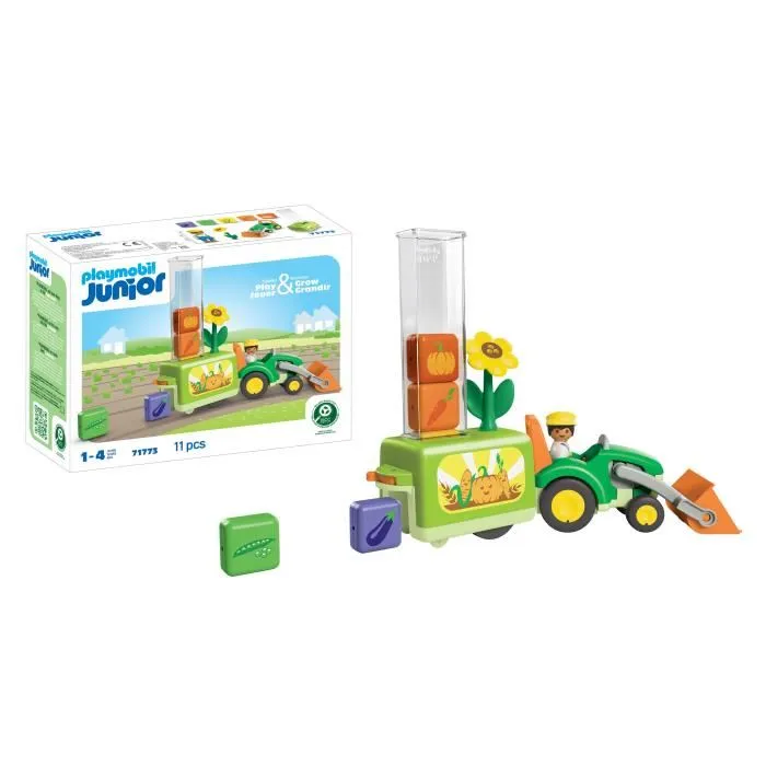 Playmobil 71773 Tractor con jardinera, Playmobil Junior, 11 piezas, A Partir de 12 Meses