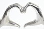 DKD Home Decor Decoración de Corazones en Aluminio Plateado