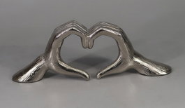 DKD Home Decor Decoración de Corazones en Aluminio Plateado