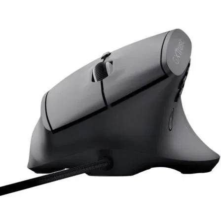 Trust Gaming GXT 145 Rexxa Ratón Vertical Gaming Inalámbrico, 45° Ergonómico, 12800 DPI, 10 Botones Programables, RGB, Cable Paracord, Windows