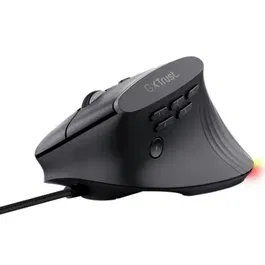Trust Gaming GXT 145 Rexxa Ratón Vertical Gaming Inalámbrico, 45° Ergonómico, 12800 DPI, 10 Botones Programables, RGB, Cable Paracord, Windows