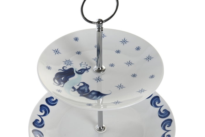 DKD Home Decor Frutero Stella Maris 3 Pisos Azul y Blanco de Porcelana y Metal DKD Home Decor Frutero Stella Maris 3 Pisos Azul y Blanco de Porcelana y Metal