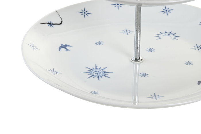 DKD Home Decor Frutero Stella Maris 3 Pisos Azul y Blanco de Porcelana y Metal DKD Home Decor Frutero Stella Maris 3 Pisos Azul y Blanco de Porcelana y Metal