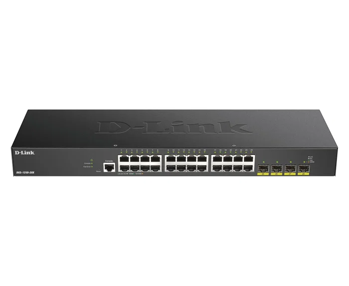 D-Link DGS-1250-28X/E Switch Gestionado L3 Lite con 24 Puertos Gigabit y 4 SFP+ 10G