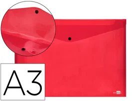 Liderpapel Carpeta dossier con broche DIN A3 rojo translúcido