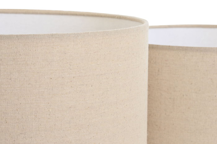 DKD Home Decor Set de 3 Pantallas de Lino y Metal Beige para Techo E27