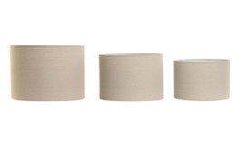 DKD Home Decor Set de 3 Pantallas de Lino y Metal Beige para Techo E27
