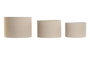 DKD Home Decor Set de 3 Pantallas de Lino y Metal Beige para Techo E27