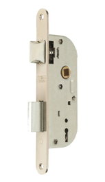 MCM Cerradura de embutir para madera 1308-2-35 canto Rdo. latonado gorja