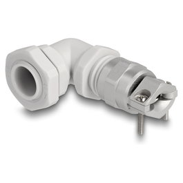 DeLOCK Prensaestopas con alivio de tensión y protección contra la flexión 90° PG9 gris