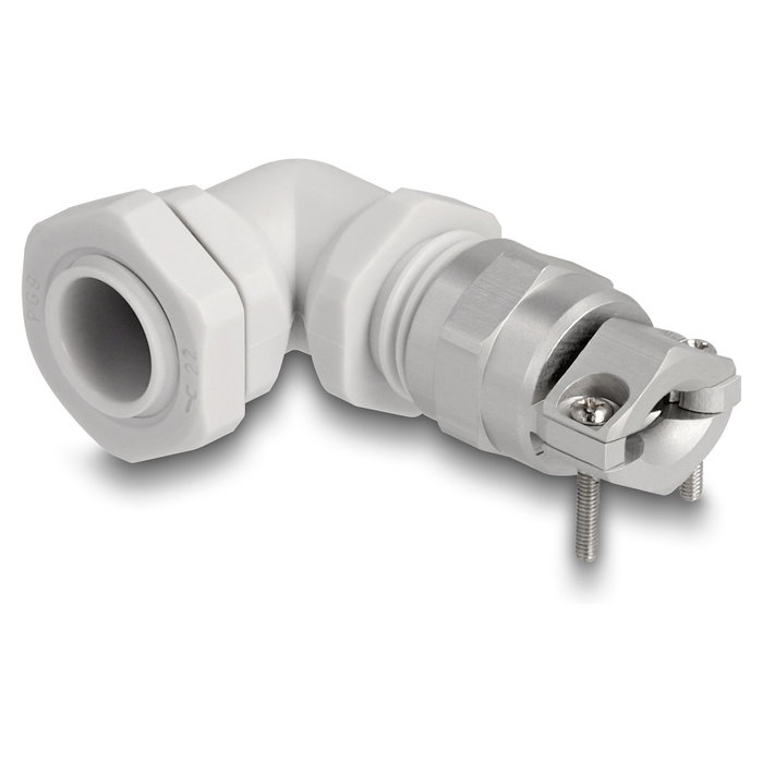 DeLOCK Prensaestopas con alivio de tensión y protección contra la flexión 90° PG9 gris DeLOCK Prensaestopas con alivio de tensión y protección contra la flexión 90° PG9 gris
