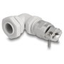 DeLOCK Prensaestopas con alivio de tensión y protección contra la flexión 90° PG9 gris