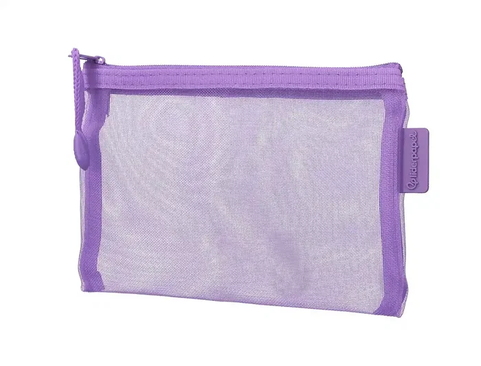 Liderpapel Bolsa Zipper Bag Multiusos Transpirable Poliester Din A6 Morado Pastel
