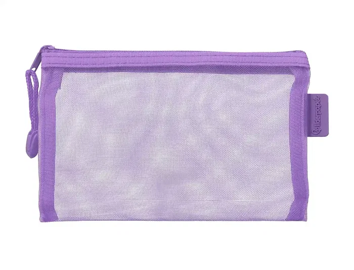 Liderpapel Bolsa Zipper Bag Multiusos Transpirable Poliester Din A6 Morado Pastel