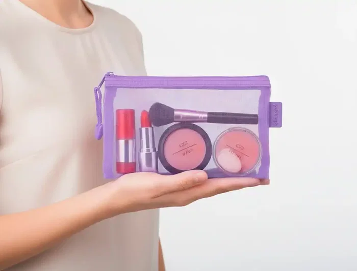 Liderpapel Bolsa Zipper Bag Multiusos Transpirable Poliester Din A6 Morado Pastel