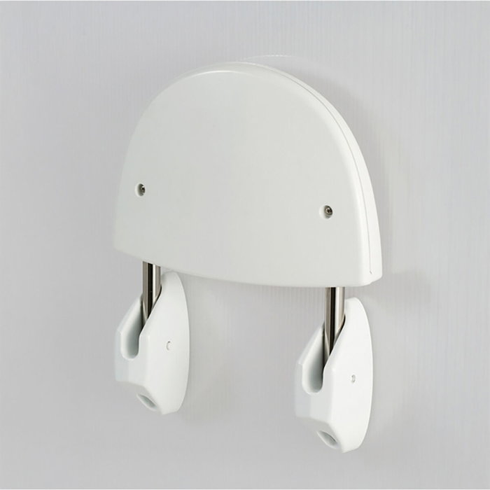 Basics Asiento de pared plegable para bañera, blanco, 36 x 40 cm