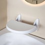 Basics Asiento de pared plegable para bañera, blanco, 36 x 40 cm