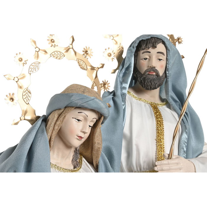 DKD Home Decor Nacimiento en Poliéster Azul y Blanco 48x28x90 cm DKD Home Decor Nacimiento en Poliéster Azul y Blanco 48x28x90 cm