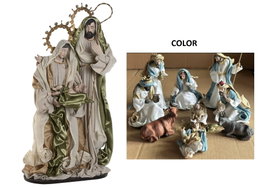 DKD Home Decor Nacimiento en Poliéster Azul y Blanco 48x28x90 cm