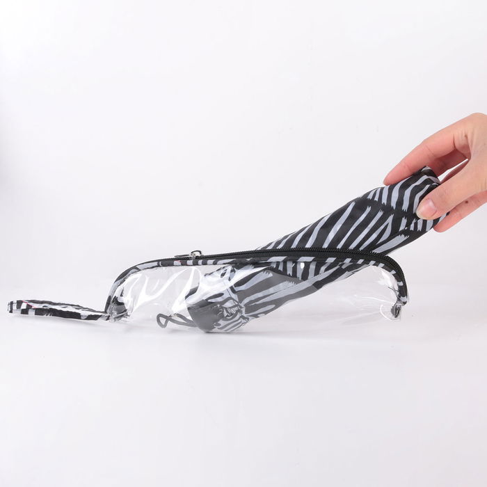 Entre Temps Paraguas Plegable Animal Print Cebra Leopardo Poliéster con Estuche PVC