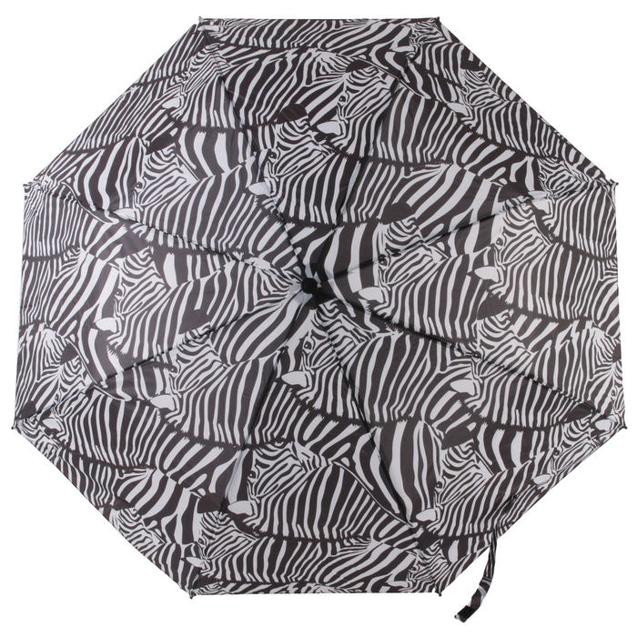 Entre Temps Paraguas Plegable Animal Print Cebra Leopardo Poliéster con Estuche PVC