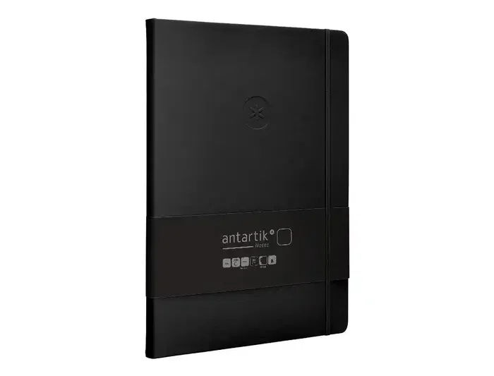 Antartik Cuaderno A4 Tapa Dura Hojas Lisas Negro 100 Hojas 80gr FSC Colección Antartik Notes con Gomilla y Bolsillo