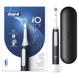 Oral-B Cepillo Eléctrico Recargable para Adultos con 3 Modos (Diario/Sensible/Blanqueador), Temporizador 2 Min, Sensor de Presión y Cabezal Oscilante - Negro y Blanco