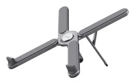 Trust Soporte Macy para Portátil y Tablet Plegable y Ajustable en Altura (7 posiciones) de Aluminio y Caucho, Gris, hasta 43.9 cm / 17.3", 20 kg