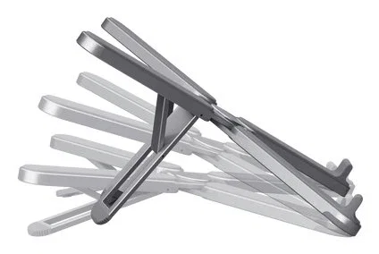 Trust Macy Soporte para Portátil y Tableta Ajustable Plegable Aluminio hasta 17.3", 7 Alturas, Superficie Antideslizante, Bolsa de Transporte