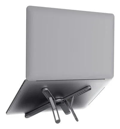 Trust Macy Soporte para Portátil y Tableta Ajustable Plegable Aluminio hasta 17.3", 7 Alturas, Superficie Antideslizante, Bolsa de Transporte