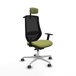 PIQUERAS Y CRESPO Silla de oficina Mardos con mecanismo Sincro/Traslack, Verde oliva y Negro