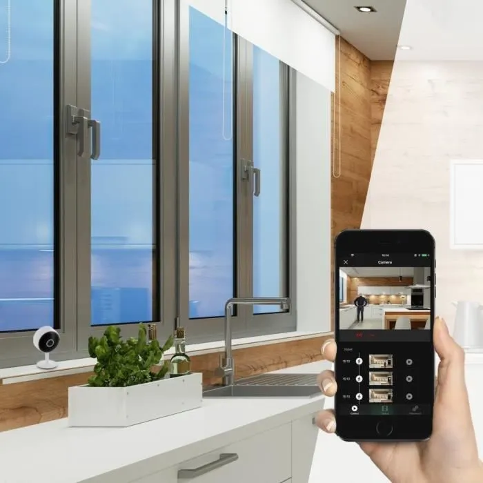 Chacon Cámara IP Wi-Fi Interior 1080P Compatible con Google Home y Alexa Visión Nocturna Grabación por Detección Chacon Cámara IP Wi-Fi Interior 1080P Compatible con Google Home y Alexa Visión Nocturna Grabación por Detección