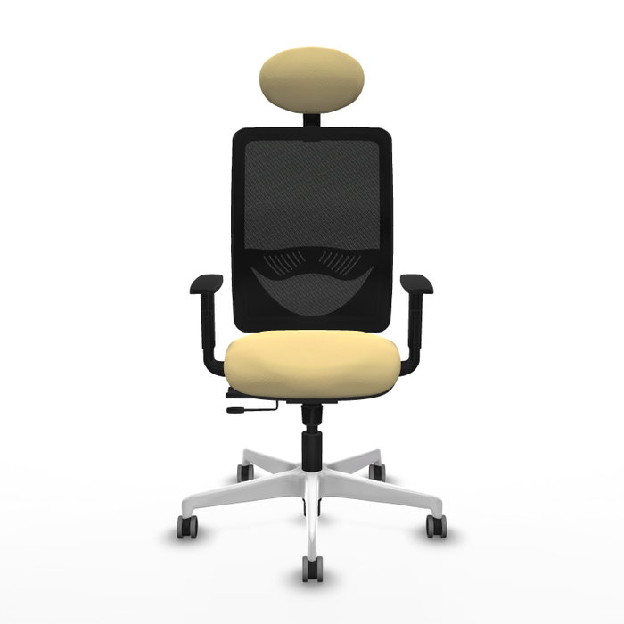 PIQUERAS Y CRESPO Silla de oficina Zulema con mecanismo Sincro/Traslack, Crema y Negro PIQUERAS Y CRESPO Silla de oficina Zulema con mecanismo Sincro/Traslack, Crema y Negro