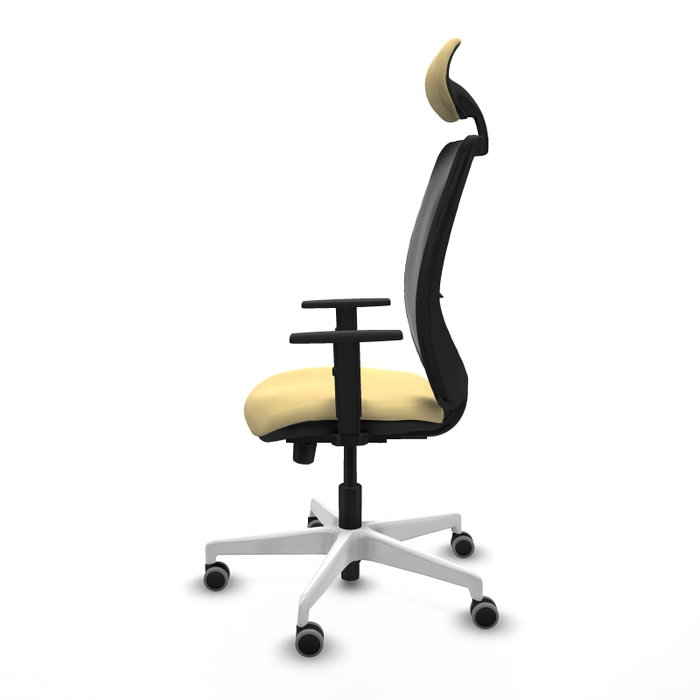 PIQUERAS Y CRESPO Silla de oficina Zulema con mecanismo Sincro/Traslack, Crema y Negro PIQUERAS Y CRESPO Silla de oficina Zulema con mecanismo Sincro/Traslack, Crema y Negro