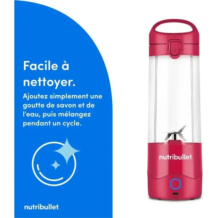 NutriBullet NBP003MA Licuadora Portátil 70W 0.475L Magenta con 1 Botella Incluida