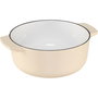 KitchenAid Asador Redondo de Hierro Fundido 26 cm con Tapa, Crema