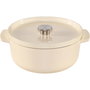 KitchenAid Asador Redondo de Hierro Fundido 26 cm con Tapa, Crema