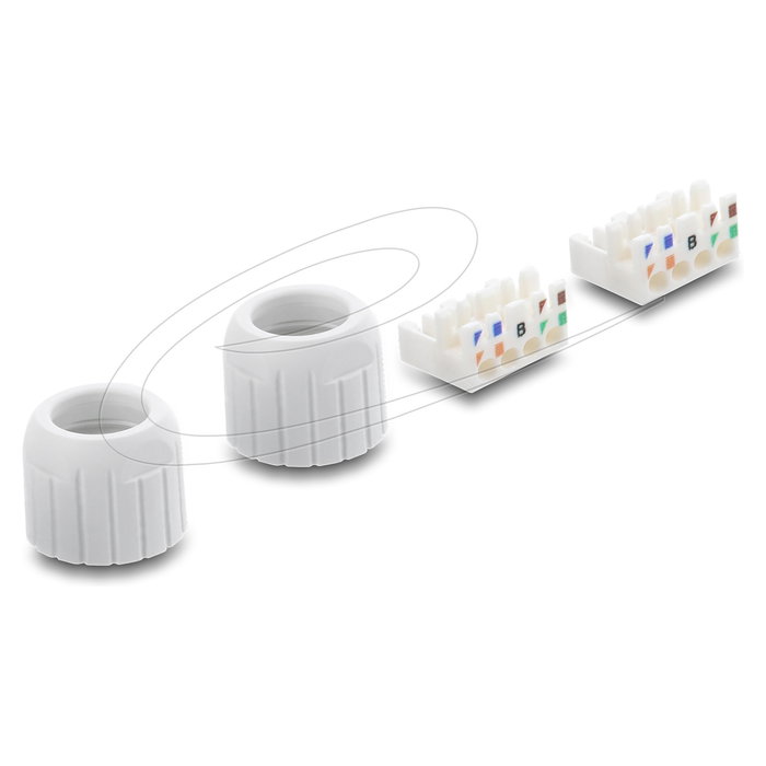 DeLOCK Conector de cable de red 91126, LSA a LSA Categoría 6A sin blindaje, sin herramientas, blanco