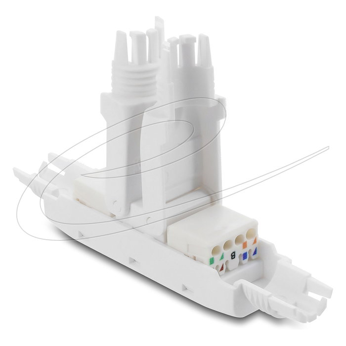 DeLOCK Conector de cable de red 91126, LSA a LSA Categoría 6A sin blindaje, sin herramientas, blanco
