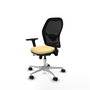 PIQUERAS Y CRESPO Silla de oficina Jorquera con mecanismo Sincro/Traslack, Crema y Negro