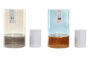 DKD Home Decor Set de 2 Portavelas de Cristal con Vela