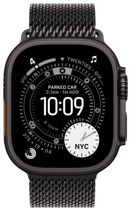 Apple Watch Ultra 3 GPS + Cellular 49mm Black Titanium Case | Black Titanium Milanese Loop - S