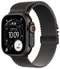 Apple Watch Ultra 3 GPS + Cellular 49mm Black Titanium Case | Black Titanium Milanese Loop - S