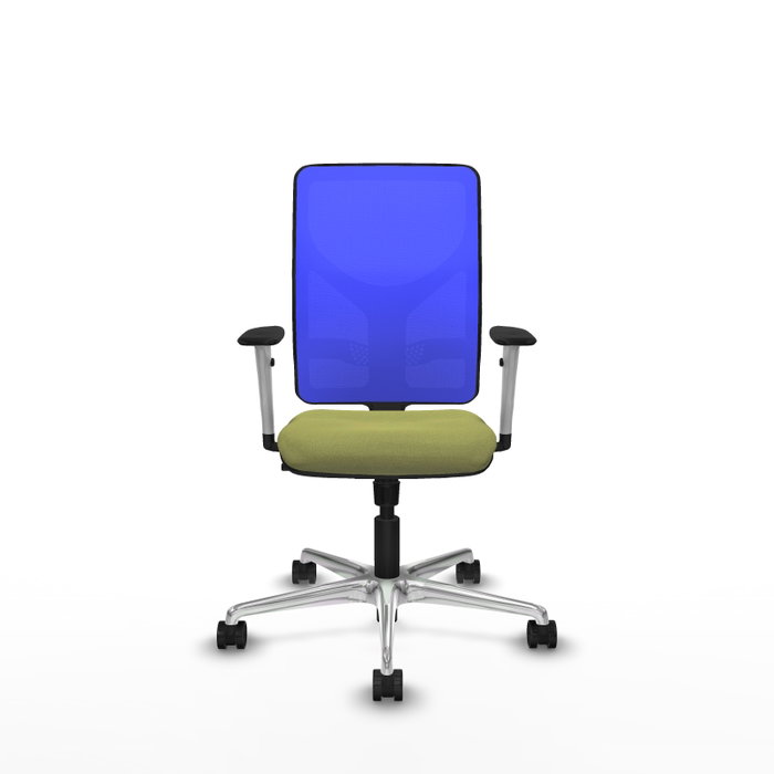 PIQUERAS Y CRESPO Silla de oficina Motilla con mecanismo Sincro Verde oliva y Azul