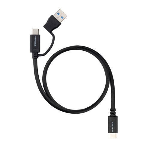 Nanocable Cable USB 3.2 Gen 2 Intercambiable USB-C/USB-A a USB-C 1m Negro Nanocable Cable USB 3.2 Gen 2 Intercambiable USB-C/USB-A a USB-C 1m Negro