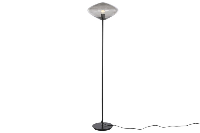 DKD Home Decor Lámpara de pie de Cristal y Metal Gris 39x39x150 cm DKD Home Decor Lámpara de pie de Cristal y Metal Gris 39x39x150 cm