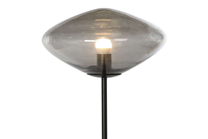 DKD Home Decor Lámpara de pie de Cristal y Metal Gris 39x39x150 cm DKD Home Decor Lámpara de pie de Cristal y Metal Gris 39x39x150 cm