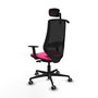 PIQUERAS Y CRESPO Silla de oficina Mardos con mecanismo Sincro/Traslack, Rosa y Negro
